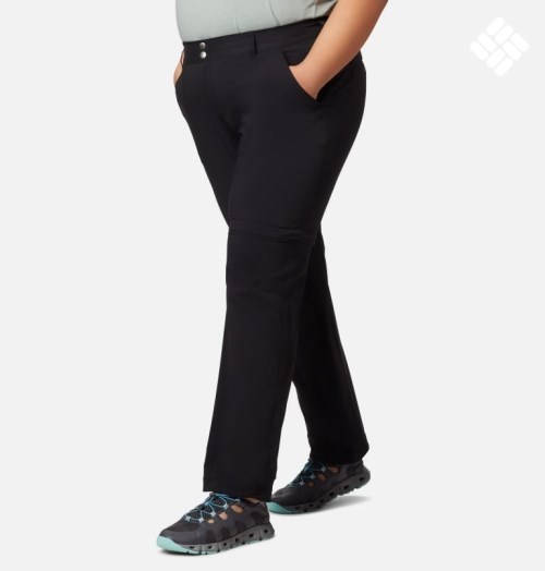 Women's Columbia Saturday Trail II Convertible Pants Black | Plus Size CA-B65LC